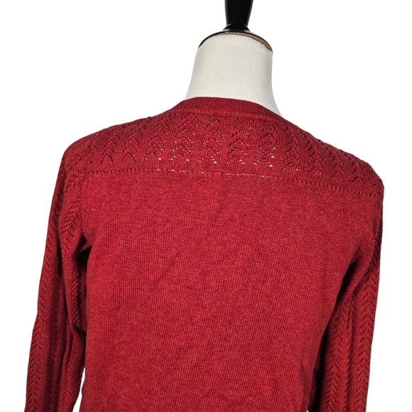 Loft Size Medium Burgundy Knit Sweater - Picture 6 of 9